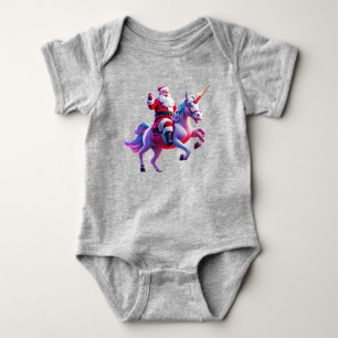 Body Para Bebé Unicorn Riding Santa