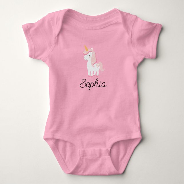 Body Para Bebé Unicorn, Unicorn Magic - Nombre personalizado, (Anverso)