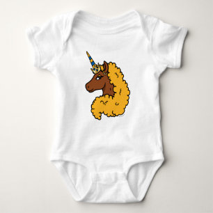 Body Para Bebé Unicornio Afro Amarillo