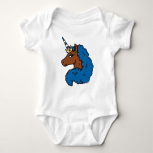 Body Para Bebé Unicornio Afro Azul