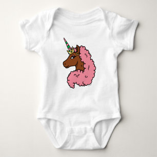Body Para Bebé Unicornio Afro de Rosa Claro