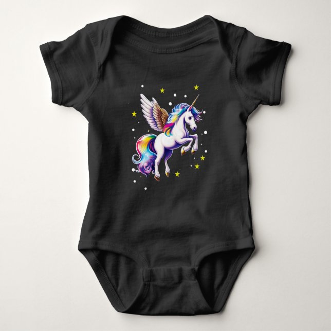 Body Para Bebé Unicornio arcoiris mágico (Anverso)