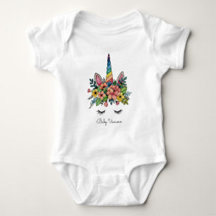 Body Para Bebé Unicornio azota con cuerno arco iris