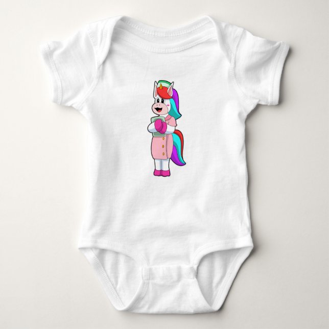 Body Para Bebé Unicornio como enfermera (Anverso)