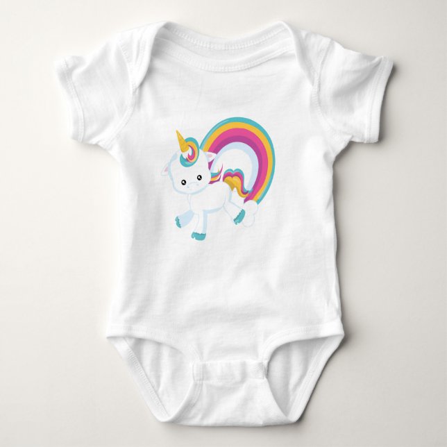 Body Para Bebé Unicornio con arcoiris (Anverso)