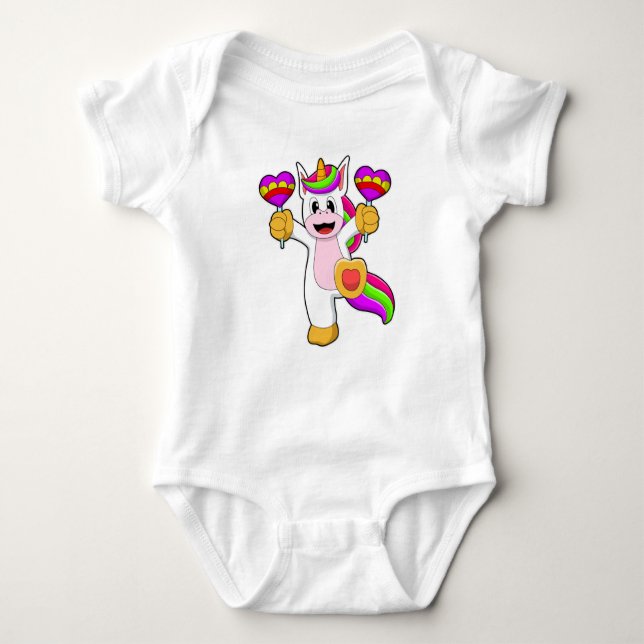 Body Para Bebé Unicornio con corazón (Anverso)