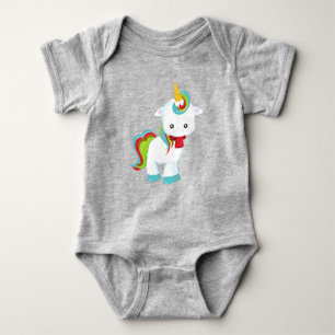 Body Para Bebé Unicornio Con Scarf, Pequeño Unicornio, Corto Unic