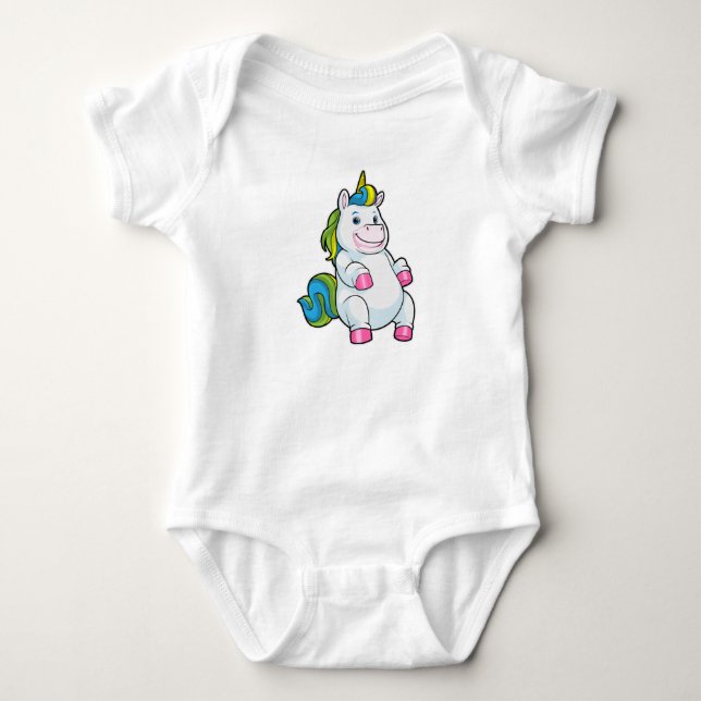 Body Para Bebé Unicornio con vientre grande (Anverso)