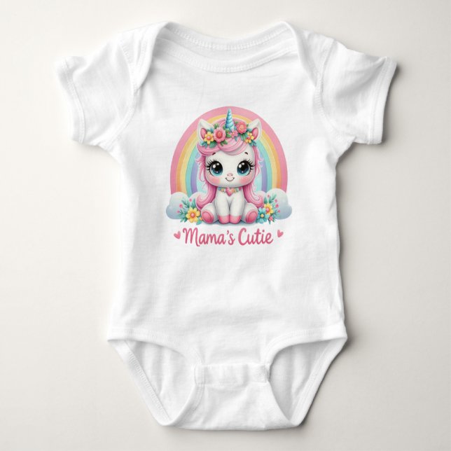 Body Para Bebé Unicornio de arcoíris lindo de Mama (Anverso)