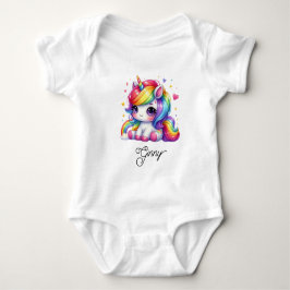 Body Para Bebé Unicornio de Arcoíris Mágico