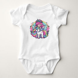 Body Para Bebé Unicornio de Cuento de Hadas Brillante con Cabello