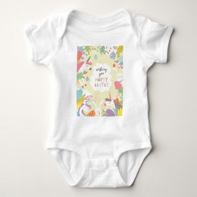 Body Para Bebé unicornio de Pascua (Anverso)