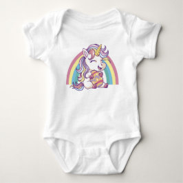 Body Para Bebé Unicornio de Pascua con Melena de Arcoíris