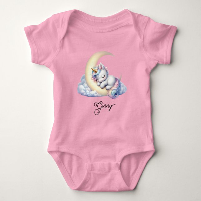 Body Para Bebé Unicornio Dormido Lindo (Anverso)