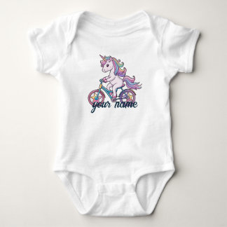 Body Para Bebé Unicornio en bicicleta