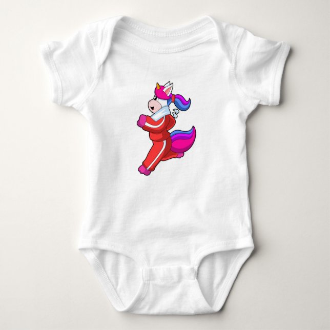 Body Para Bebé Unicornio en ejecución (Anverso)