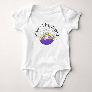 Body Para Bebé Unicornio Feliz con Morado Arcoíris