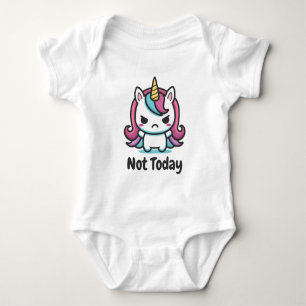 Body Para Bebé Unicornio Kawaii Malhumorado Texto Personalizado