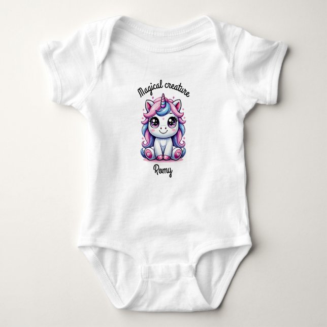 Body Para Bebé unicornio mágico de personalizable (Anverso)