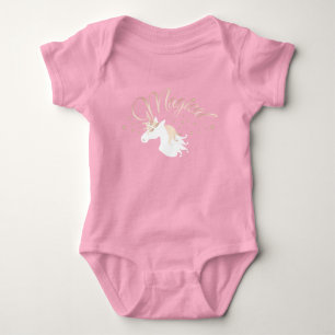 Body Para Bebé Unicornio mágico rosa moderno