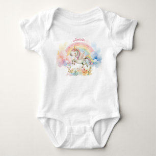 Body Para Bebé Unicornio pastel bonito y arcoíris