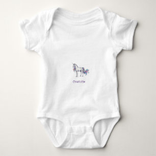 Body Para Bebé unicornio púrpura marón feliz cumpleaños niños nom