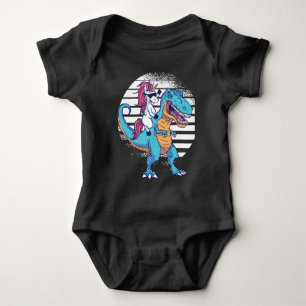 Body Para Bebé Unicornio que monta T-Rex