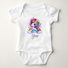 Body Para Bebé Unicornio saltando sobre arcoíris