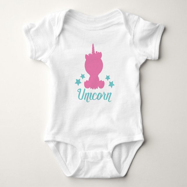 Body Para Bebé Unicornio, solapa de unicornio, unicornio, estrell (Anverso)