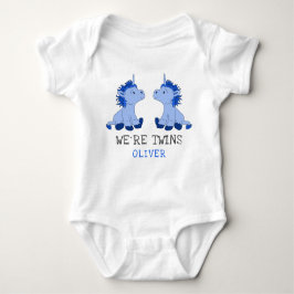 Body Para Bebé Unicornio Twins Baby Bodysuit con nombre