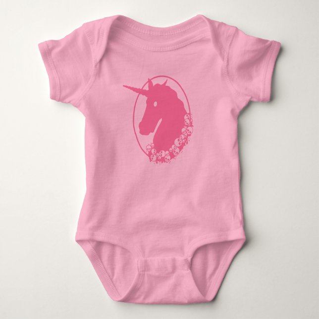 Body Para Bebé Unicornio Zombie Rosa (Anverso)