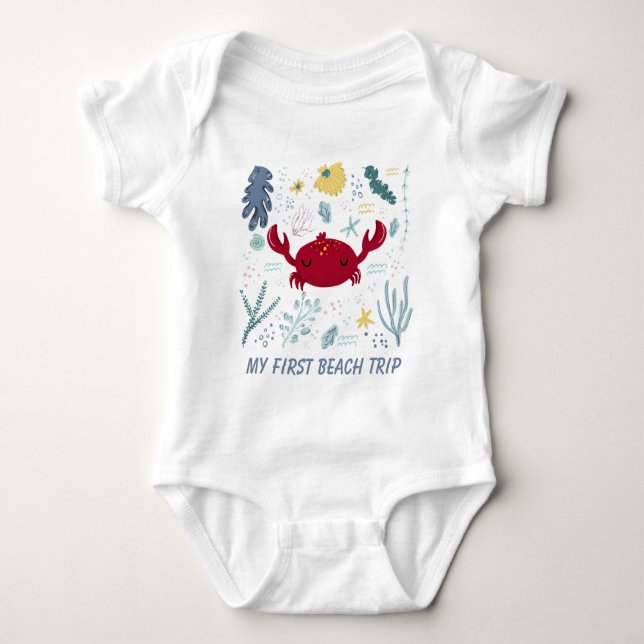 Body Para Bebé unisex primer viaje a la playa Baby Bodysuit (Anverso)