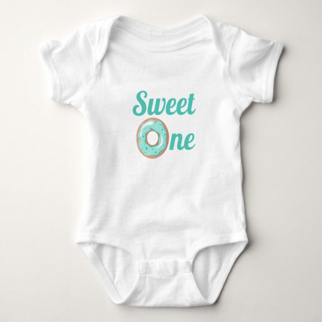 Body Para Bebé Unisex Sweet One Donut Cumpleaños (Anverso)