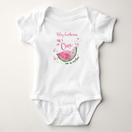 Body Para Bebé Uno en Melón Camiseta para Cumpleaños Uno