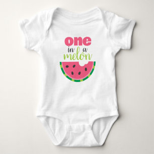 Body Para Bebé Uno en Melón Melón Primer cumpleaños de una niña