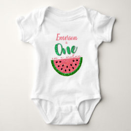 Body Para Bebé Uno en melón, sandía en línea, camiseta de cumplea