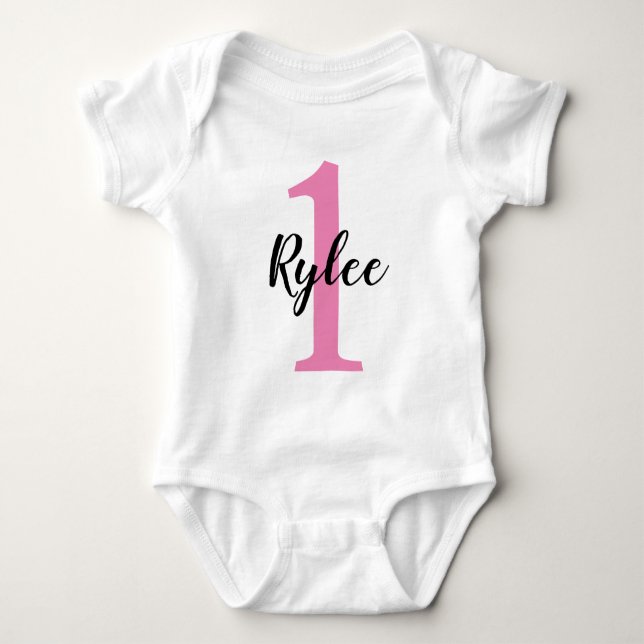 Body Para Bebé Uno personalizado año (Anverso)