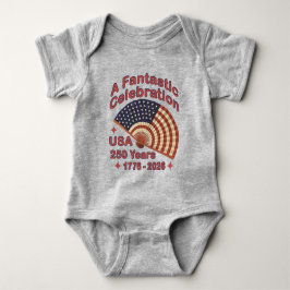 Body Para Bebé USA 250 Years Patriotic Fan Design – 1776-2026