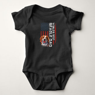 Body Para Bebé usa american flag worlds best beagle dad