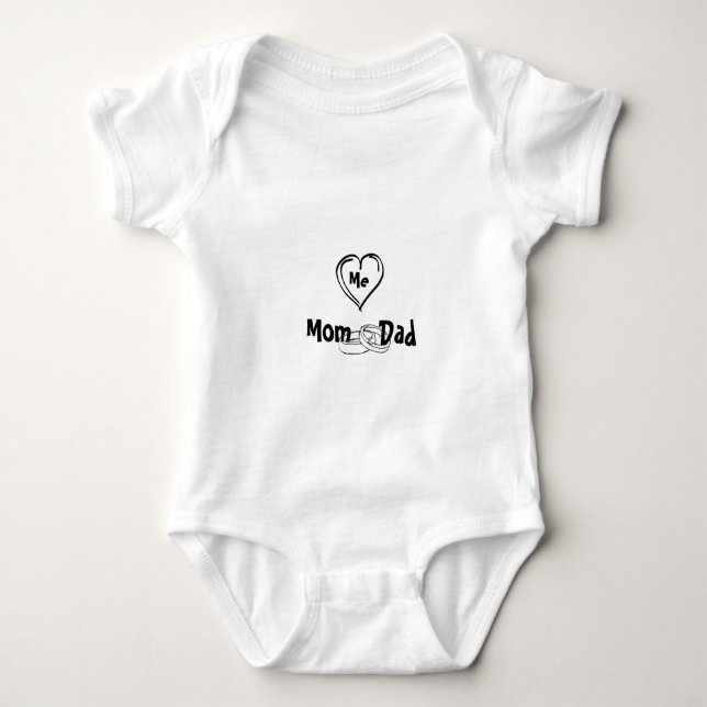 Body Para Bebé ute Mum & Dad Heart – Custom Name Baby Bodysuit (Anverso)
