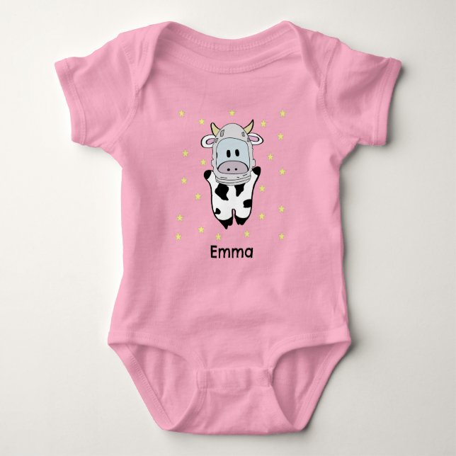 Body Para Bebé Vaca astronauta (Anverso)