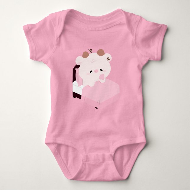 Body Para Bebé Vaca Cansada Adorable (Anverso)