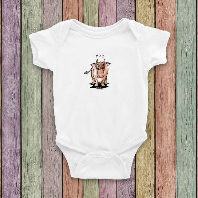 Body Para Bebé Vaca de KiniArt (KiniArt Cow design baby clothes by Kim Niles)