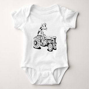Body Para Bebé Vaca divertida conduciendo un tractor