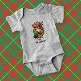 Body Para Bebé Vaca Highland con Bruce Hunting Tartan Scarf