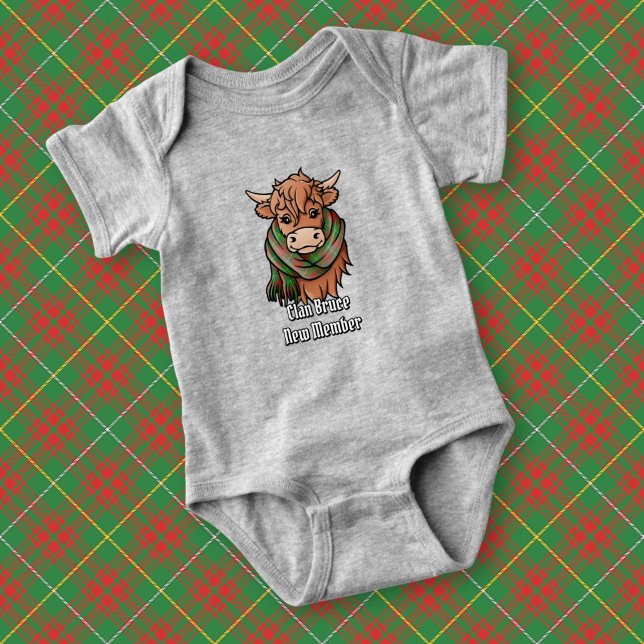 Body Para Bebé Vaca Highland con Bruce Hunting Tartan Scarf (Subido por el creador)
