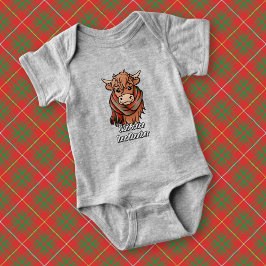 Body Para Bebé Vaca Highland con Bruce Tartan Scarf