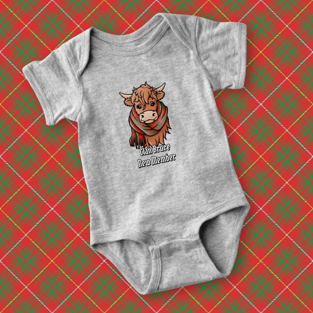 Body Para Bebé Vaca Highland con Bruce Tartan Scarf (Subido por el creador)