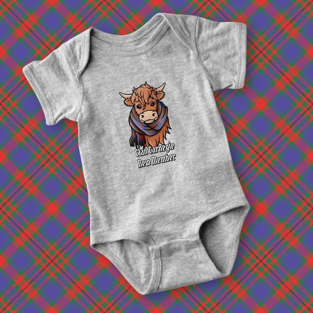 Body Para Bebé Vaca Highland con carnegie Tartan Scarf (Subido por el creador)