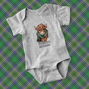 Body Para Bebé Vaca Highland con Cockburn Tartan Scarf
